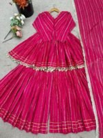 Mal Chanderi Mirror Sharara Suit