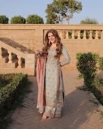 Heavy Embroidery Light Green Sharara Suit