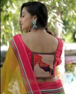 Plain Linen Odisi/Bharatham Design Saree