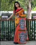 Plain Linen Odisi/Bharatham Design Saree