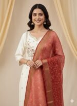 Roman Silk Sequence Work 3pcs Suit