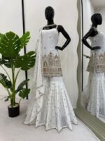 White Embroidery Sharara Suit