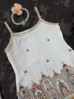 White Embroidery Sharara Suit