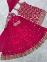 Pink Sleeveless Heavy Embroidery Sharara Suit