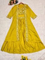 Chinon Silk Shrug Crop Top and Skirt