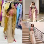 3pcs Suits Shrug Crop Top and drape Skirt