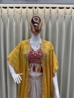 3pcs Suits Shrug Crop Top and drape Skirt