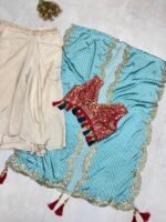 3pcs Suits Shrug Crop Top and drape Skirt