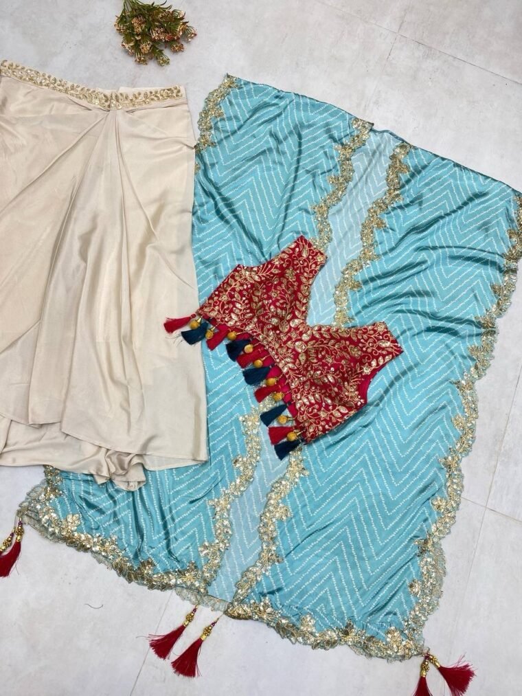 3pcs Suits Shrug Crop Top and drape Skirt