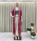 3pcs Suits Shrug Crop Top and drape Skirt