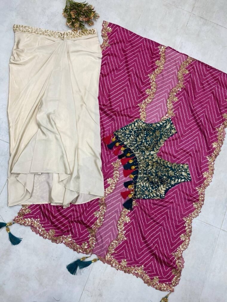 3pcs Suits Shrug Crop Top and drape Skirt