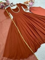 Georgette Flair Anarkali Gown Pants and Dupatta