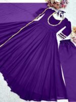 Georgette Flair Anarkali Gown Pants and Dupatta