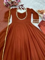 Georgette Flair Anarkali Gown Pants and Dupatta