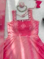 Pink Georgette Real Mirror Work Anarkali