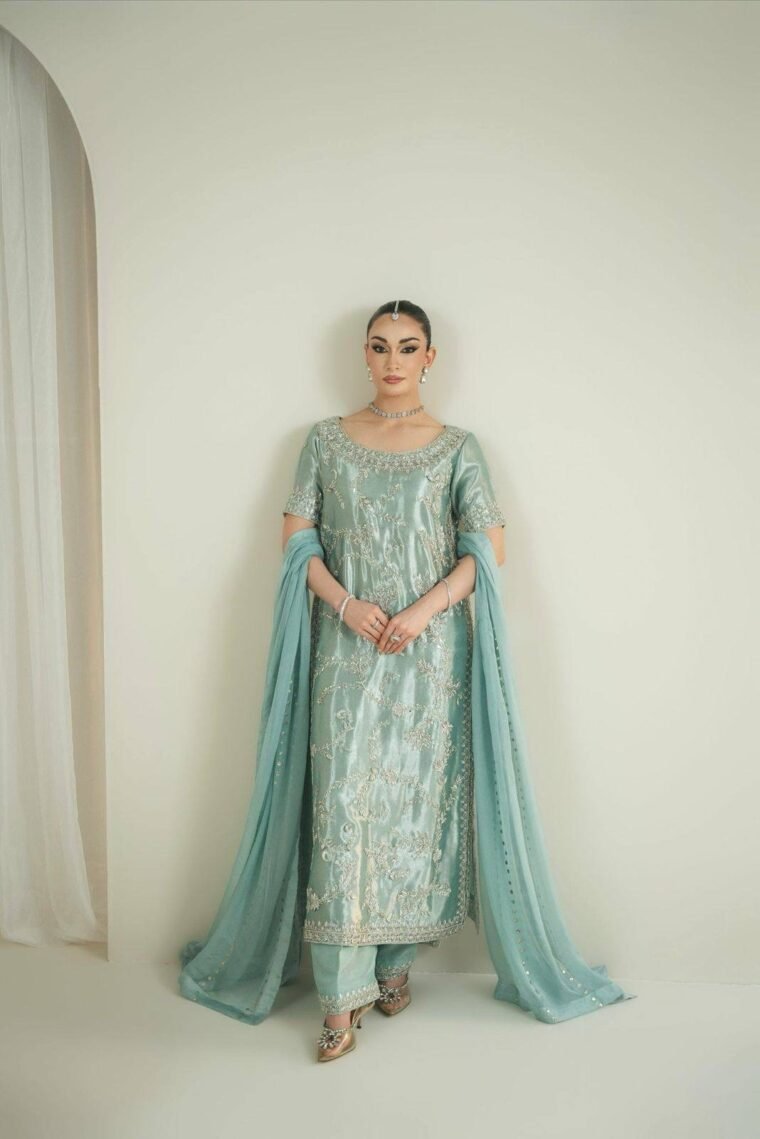 GMY SILK EMBROIDERY TOP PLAZZO DUPATTA