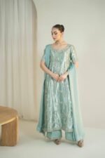 GMY SILK EMBROIDERY TOP PLAZZO DUPATTA