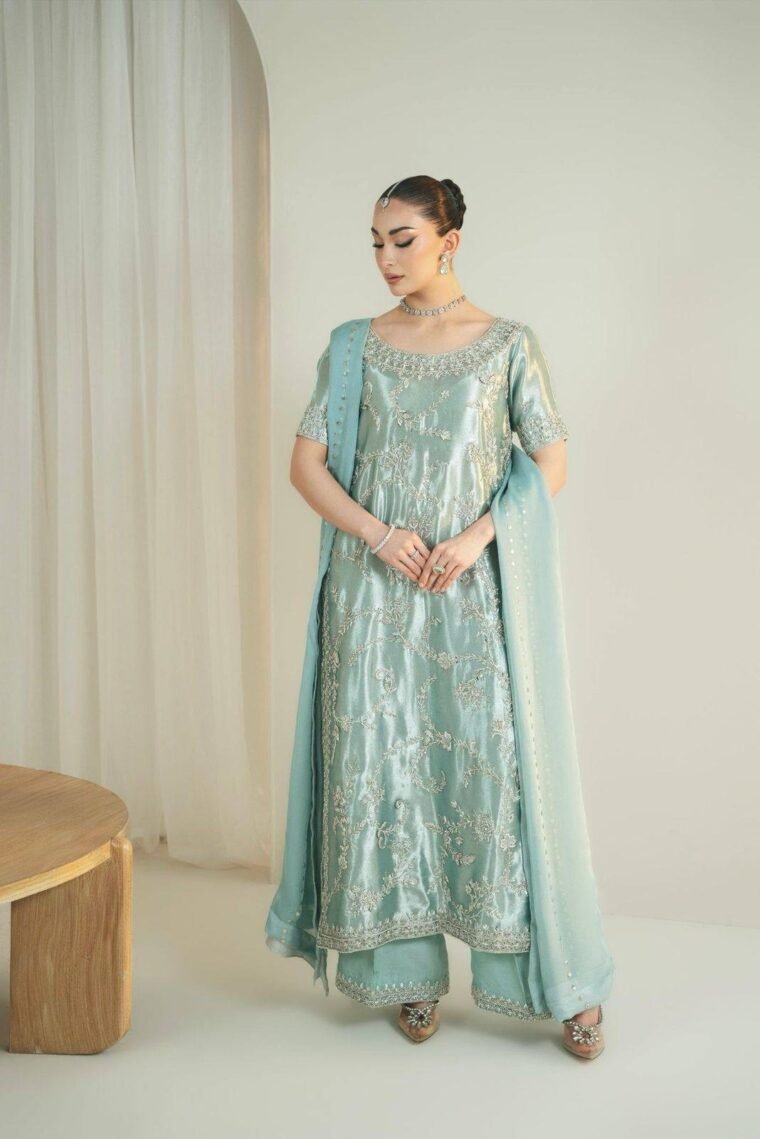 GMY SILK EMBROIDERY TOP PLAZZO DUPATTA