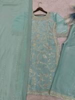 GMY SILK EMBROIDERY TOP PLAZZO DUPATTA