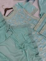 GMY SILK EMBROIDERY TOP PLAZZO DUPATTA