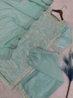 GMY SILK EMBROIDERY TOP PLAZZO DUPATTA