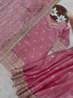 Pure Gmy Silk Embroidery Sharara Suit