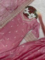 Pure Gmy Silk Embroidery Sharara Suit