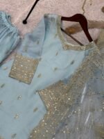 Pure Gmy Silk Embroidery Sharara Suit