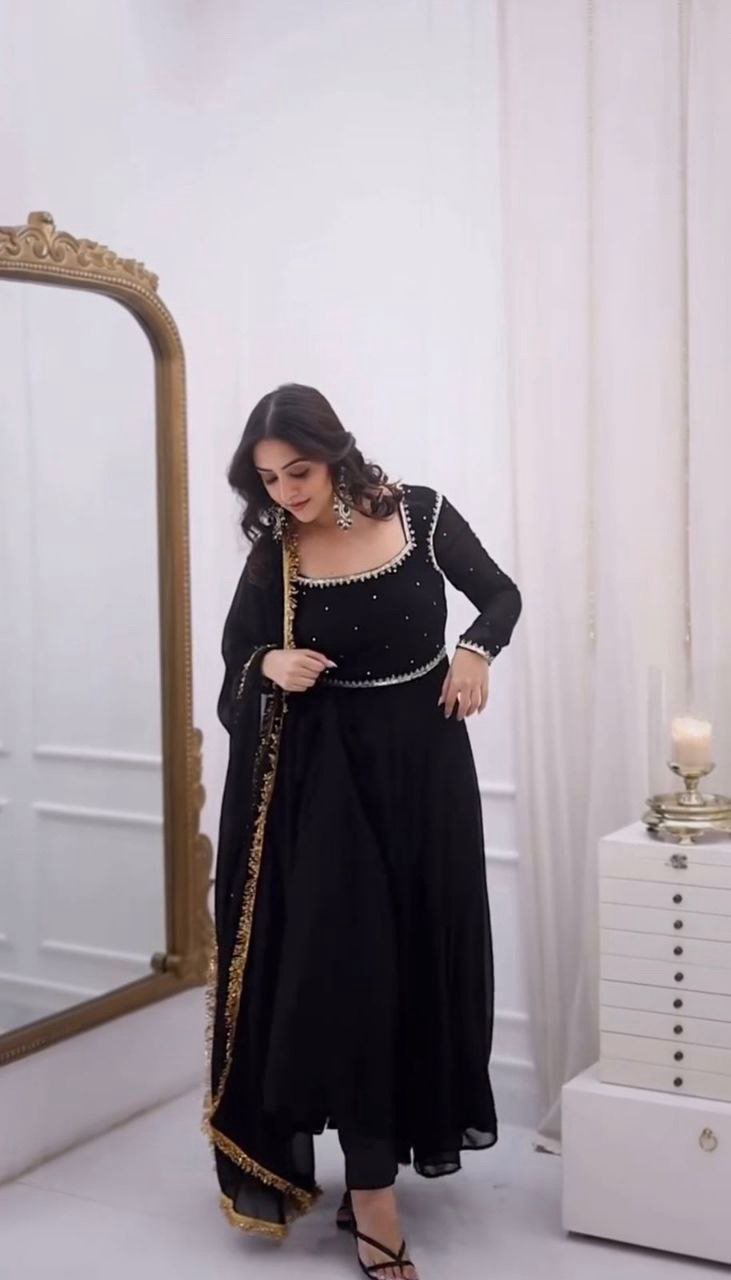 Elegant Black Flair Anarkali