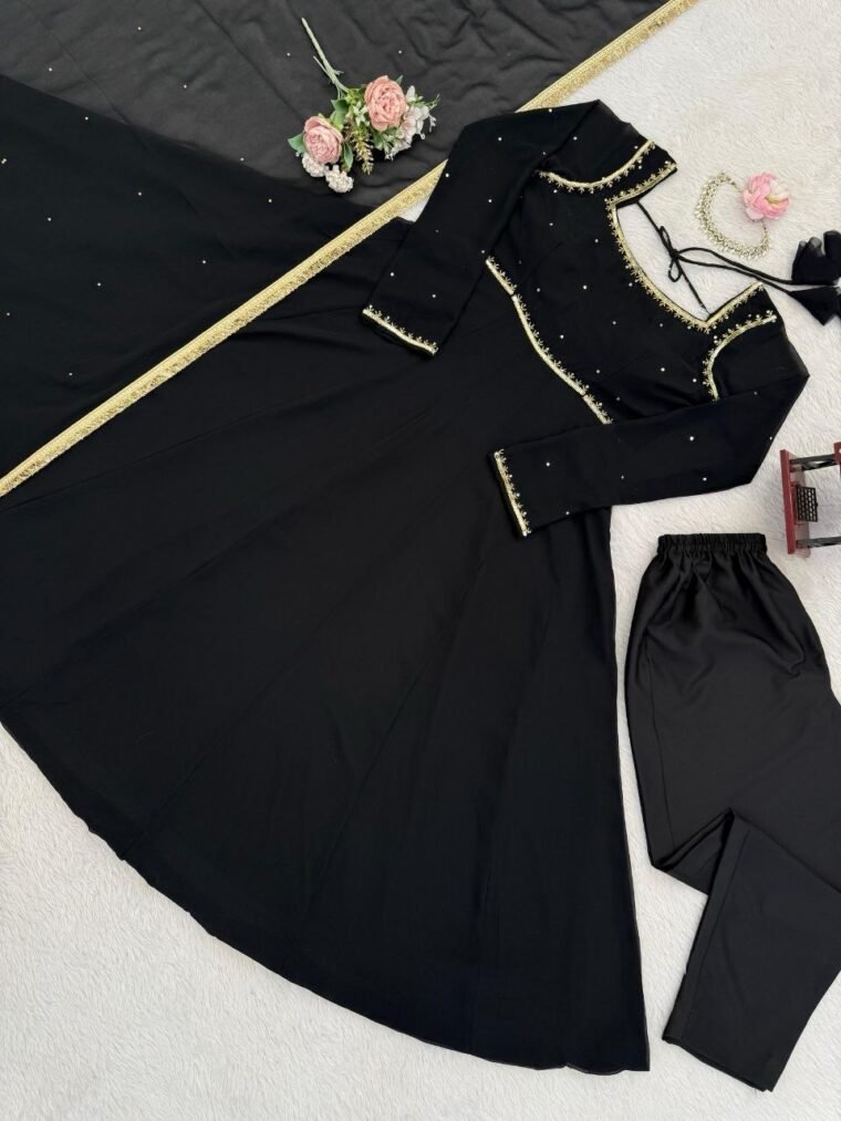 Elegant Black Flair Anarkali