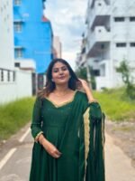 Georgette Flair Anarkali Gown with Dupatta