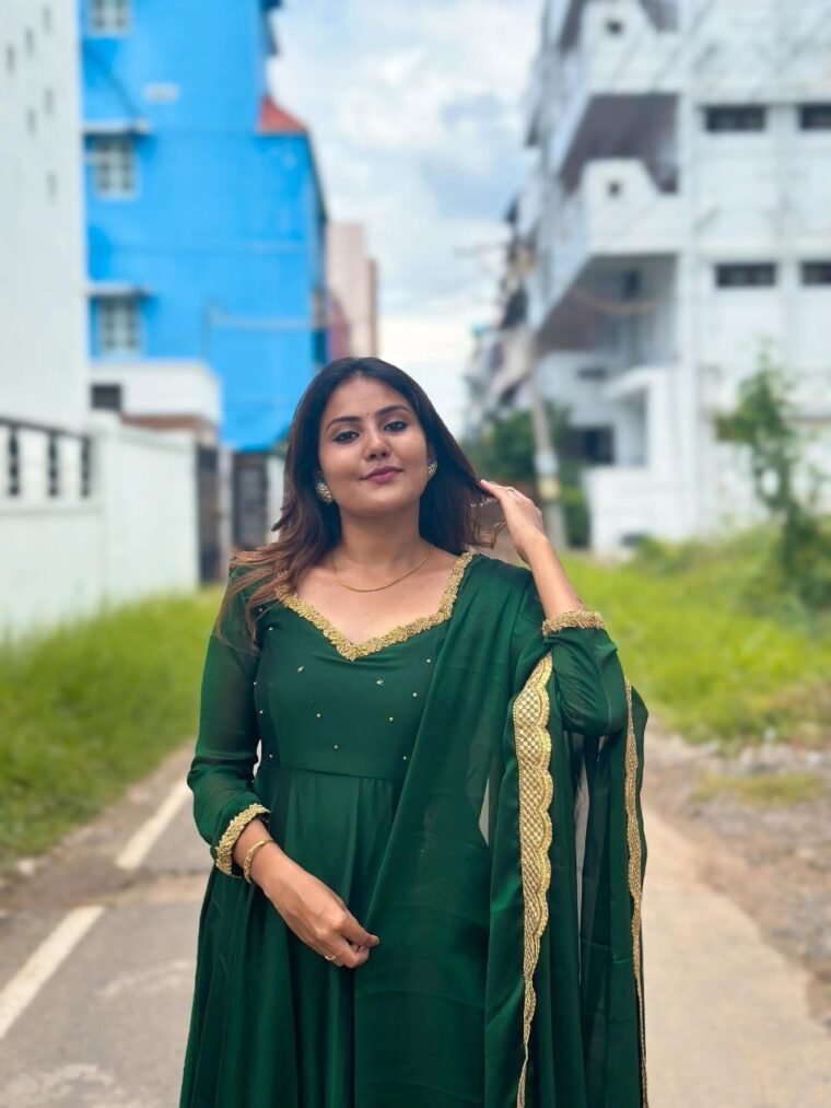 Georgette Flair Anarkali Gown with Dupatta