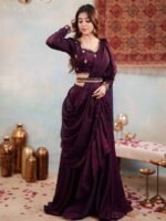 Two tone Fandy Silk Readymade Lehenga Choli