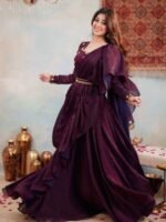 Two tone Fandy Silk Readymade Lehenga Choli