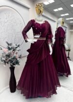 Two tone Fandy Silk Readymade Lehenga Choli