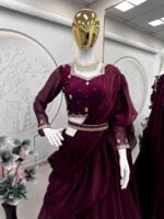 Two tone Fandy Silk Readymade Lehenga Choli