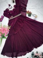 Two tone Fandy Silk Readymade Lehenga Choli