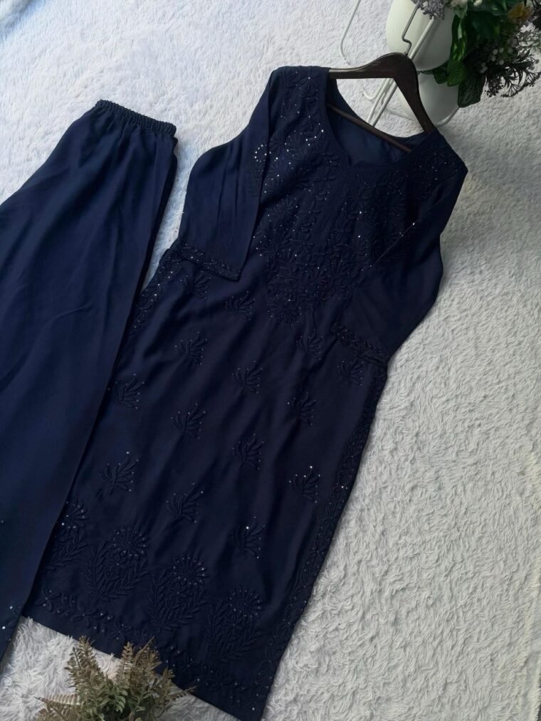 Rayon Sequence Embroidery Top Plazzo Pants