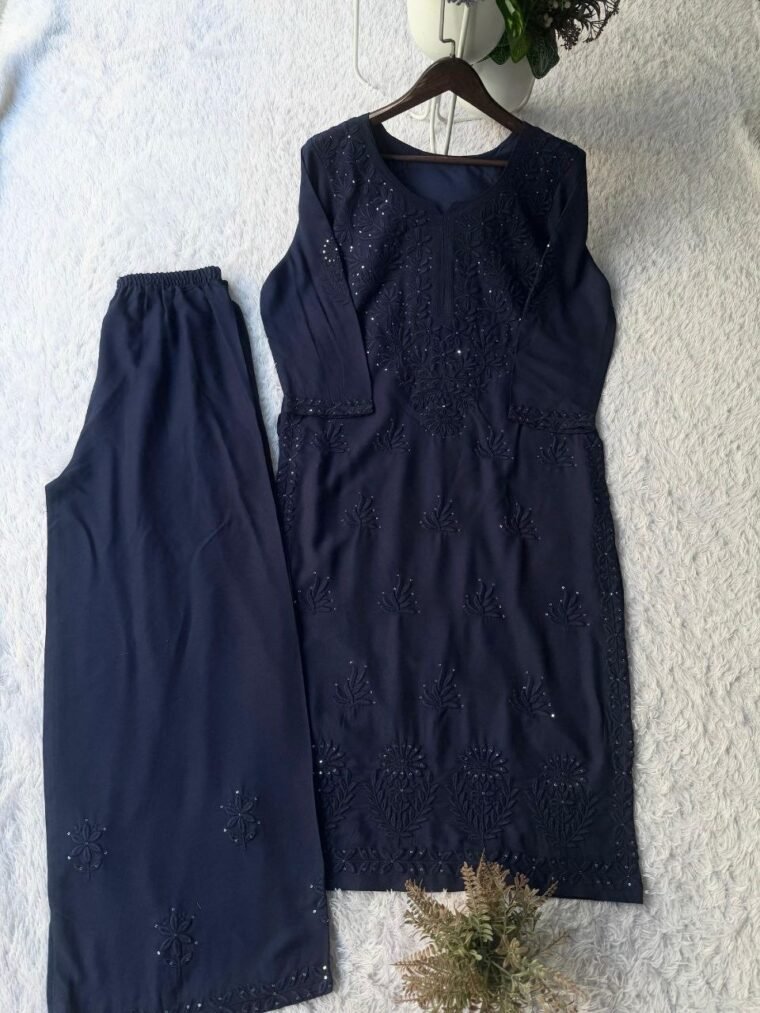 Rayon Sequence Embroidery Top Plazzo Pants