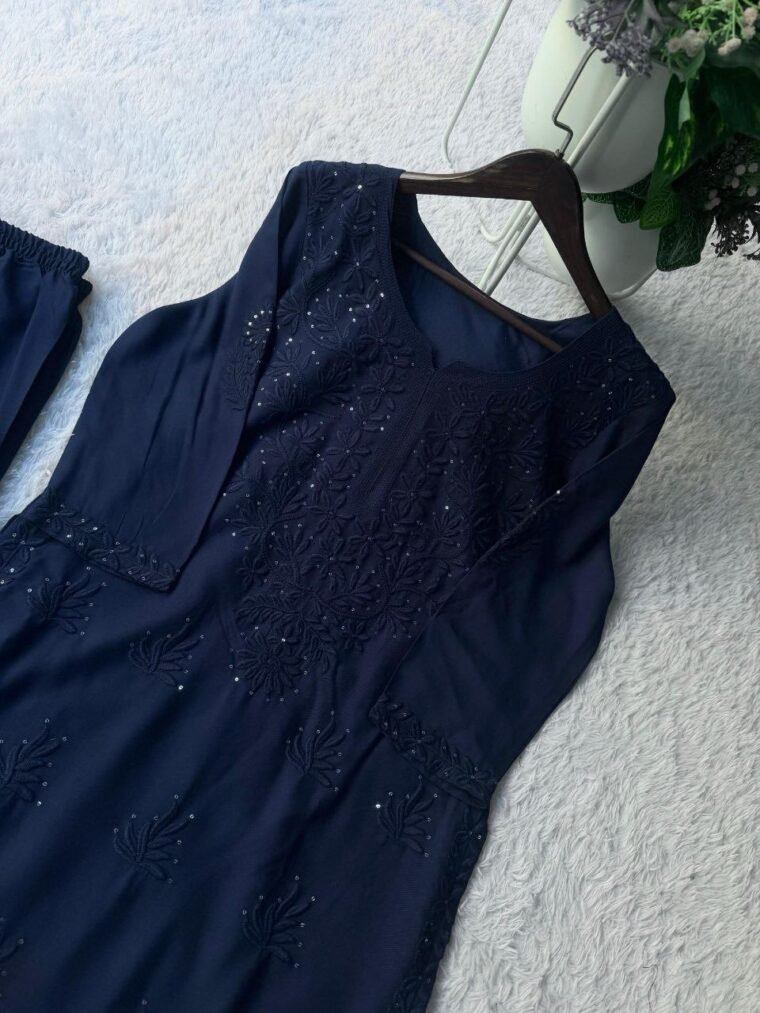 Rayon Sequence Embroidery Top Plazzo Pants