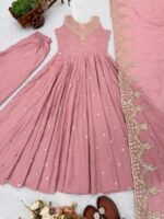 Peach Sequence Work Anarkali