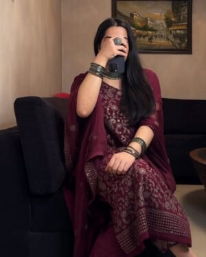 FOX GEORGETTE 3PCS SUIT EMBROIDERY WORK