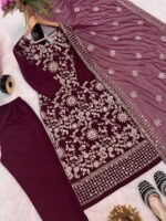 FOX GEORGETTE 3PCS SUIT EMBROIDERY WORK