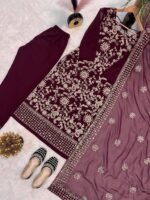 FOX GEORGETTE 3PCS SUIT EMBROIDERY WORK