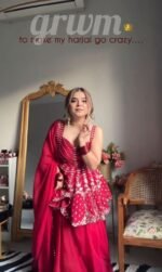 Pink Heavy Work Sharara Suit