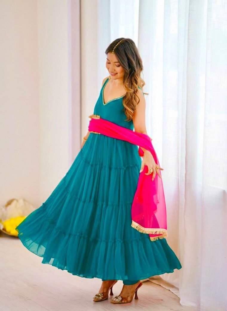 Teal Green Anarkali Gown
