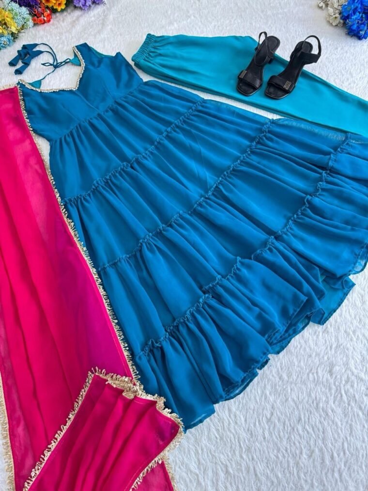 Teal Green Anarkali Gown