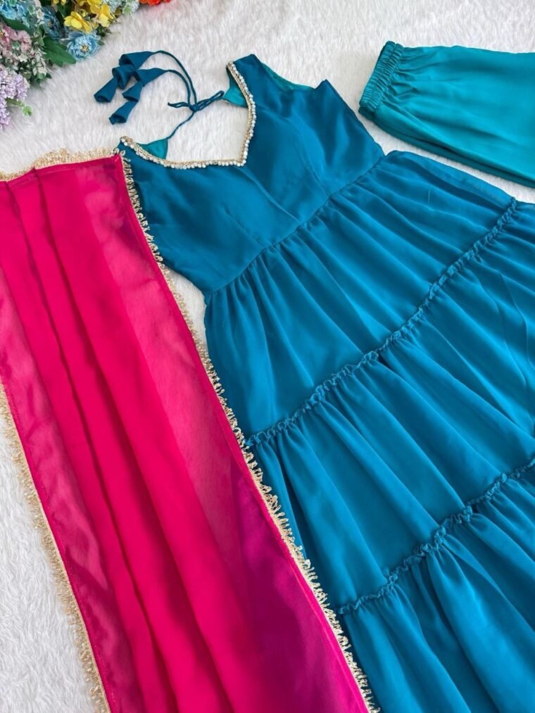 Teal Green Anarkali Gown