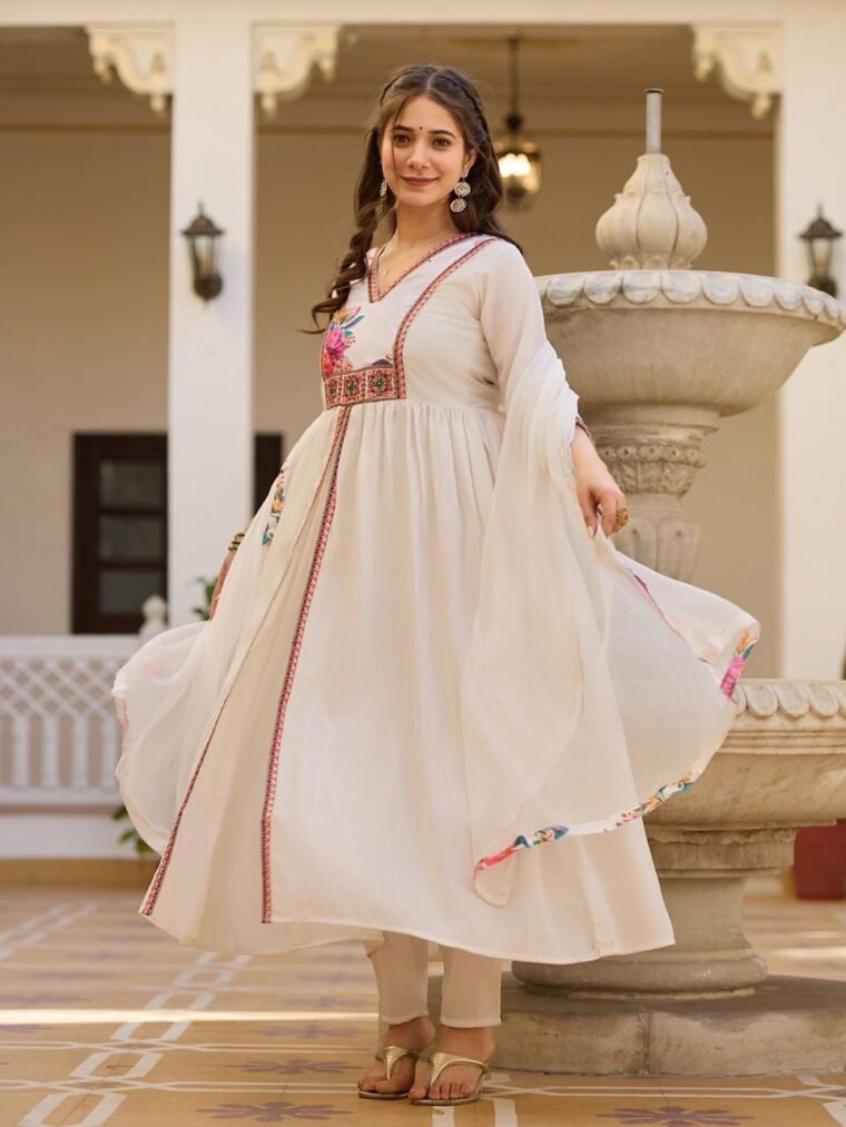 PURE VISCOSE SILK 3PCS KURTI PANT DUPATTA