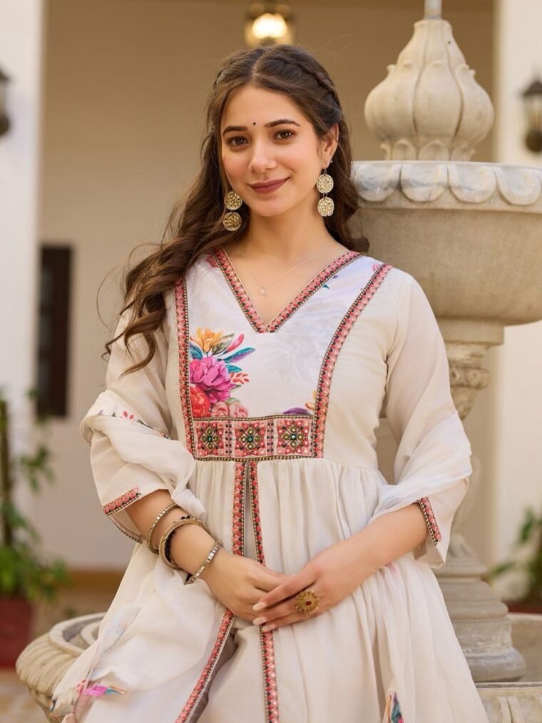 PURE VISCOSE SILK 3PCS KURTI PANT DUPATTA